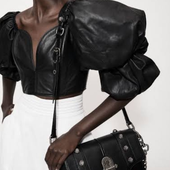 Aje Hutton Larhe Crossbody Bag in black leather - Picture 2 of 5